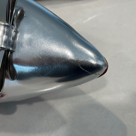 COACH Shoes Wilma Flats Mirror Metallic Silver Bow Pointed Toe Size 8.5 - Picture 8 of 9